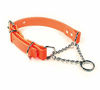 Picture of sleepy pup Adjustable Waterproof Martingale Half-Check Stainless Steel Chain Training Dog Collar (M/L: 16"-20", Orange)