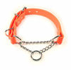 Picture of sleepy pup Adjustable Waterproof Martingale Half-Check Stainless Steel Chain Training Dog Collar (M/L: 16"-20", Orange)