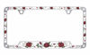 Picture of Baron-Jewelry Rose Pattern License Plate Frame with Sparkly Texture Vinyl and Swarovski Crystals.