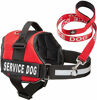 Picture of Service Dog Vest With Hook and Loop Straps & Matching Service Dog Leash Set - Harnesses From XXS to XXL - Service Dog Harness Features Reflective Patch and Comfortable Mesh Design (Red, Large)