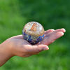 Picture of Orgonite Crystal Lapis Lazuli Ball with Holder - Third Eye Chakra Crystal with Flower of Life Enhances Decision Making and Promotes Friendship, Honesty, Compassion and Integrity