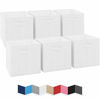 Picture of NEATERIZE 13x13x13 Large Storage Cubes - Set of 6 Storage Bins. Features Dual Handles | Cube Storage Bins | Foldable Closet Organizers and Storage | Fabric Box for Home, Office (White-Grey)