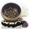 Picture of Tibetan Singing Bowl Set - Easy to Play with New Dual-End Striker & Cushion ~ Creates Beautiful Sound for Holistic Healing, Meditation & Relaxation ~ Bliss Pattern~ Darker Brown Bowl with Black Pillow