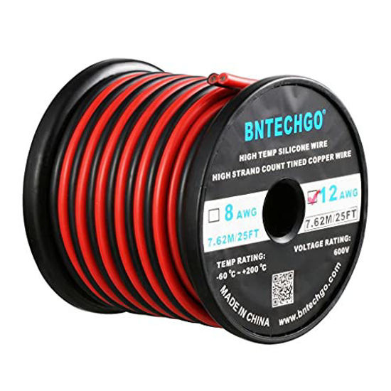 12 AWG Silicone Wire 12 Gauge Wire 20 Feet Flexible Silicone Wire 12AWG  Black Stranded Copper Electric Wire