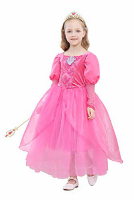 Picture of Dressy Daisy Girls Princess Dress Up Costume Mermaid Halloween Xmas Birthday Parties Long Sleeve Size 8-10 Hot Pink