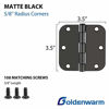 Picture of 18 Pack Matte Black Door Hinges 3.5 x 3.5'' Inch Black Door Hinges with 5/8'' Radius Corners, 3-1/2 inch Door Hinges goldenwarm Interior Door Hardware Residential Door Hinges