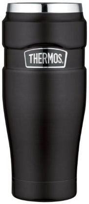 Picture of THERMOS Stainless King Vacuum-Insulated Travel Tumbler, 16 Ounce, Matte Black