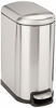 Picture of Amazon Basics 10 Liter / 2.6 Gallon Soft-Close, Smudge Resistant Trash Can with Foot Pedal for Narrow Spaces - Brushed Stainless Steel