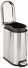 Picture of Amazon Basics 10 Liter / 2.6 Gallon Soft-Close, Smudge Resistant Trash Can with Foot Pedal for Narrow Spaces - Brushed Stainless Steel