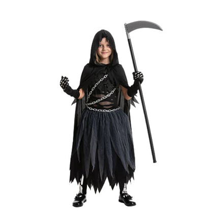 Picture of Halloween Bandage reaper cosplay costume for Child Girl (X-Large (12-14 yr))