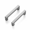 Picture of Ravinte 15 Pack 3-3/4 Inch Kitchen Square Cabinet Handles Satin Nickel Cabinet Pulls Brushed Nickel Drawer Pulls Kitchen Cabinet Hardware Kitchen Handles for Cabinets Cupboard Handles Drawer Handles