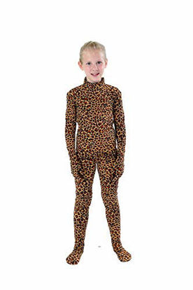 Picture of Full Bodysuit Kids Dancewear Solid Color Spandex Zentai Child Unitard (Large, Leopard)