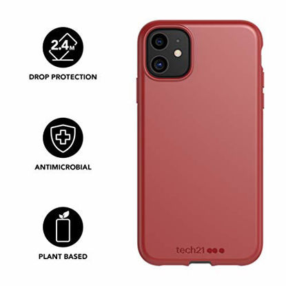 Picture of tech21 Studio Colour Mobile Phone Case - Compatible with iPhone 11 - Slim Profile with Anti-Microbial Properties and Drop Protection, Terra Red