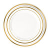 Picture of Disposable Plastic Plates - 60 Pack - 30 x 10.25" Dinner and 30 x 7.5" Salad Combo - Gold Trim Real China Design - Premium Heavy Duty - By Aya's Cutlery Kingdom