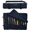 Picture of Asaya Canvas Chef Knife Roll Bag - 10 Knife Slots and a Large Zipper Pocket - Durable 10oz Canvas Knife Case with an Adjustable Shoulder Strap - Knives not Included