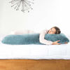 Picture of Milliard Full Body Pillow with Shredded Memory Foam | Long Pillow for Sleeping 20x54 | Ultra Soft and Plush Faux Fur Removable Cover (Blue)