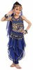 Picture of Cielary Kids Girls Belly Dance Halter Top Harem Pants Costume Set Halloween Outfit with Head Veil Waist Chain and Bracelets(Royal Blue,S)