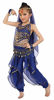 Picture of Cielary Kids Girls Belly Dance Halter Top Harem Pants Costume Set Halloween Outfit with Head Veil Waist Chain and Bracelets(Royal Blue,S)