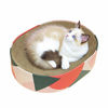 Picture of MSBC Cat Scratcher Carboard Bed Lounge Couch for Indoor Cats Oval Shape 17"x13", Kitty Cat Scratching Pad Recycle Corrugate Scratcher Long Lasting Furniture