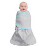 Picture of Halo Sleepsack Swaddle Ideal Temp, 3-Way Adjustable Wearable Blanket, TOG 1.5, Heather Grey/Aqua, Small, 3-6 Months, 13-18 Pounds