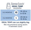 Picture of Halo Sleepsack Swaddle Ideal Temp, 3-Way Adjustable Wearable Blanket, TOG 1.5, Heather Grey/Aqua, Small, 3-6 Months, 13-18 Pounds