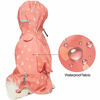 Picture of Blueberry Pet 2020 New 18" Heart Prints Lightweight Reflective Waterproof Dog Raincoat with Hood & Harness Hole, Pink, Outdoor Rain Gear Jacket 2 Legs for Large Dogs