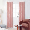 Picture of Deconovo Black Out Curtains, Wave Striped Foil Print Bedroom Curtains, Thermal Insulated Curtains for Living Room, 2 Panels, Coral Pink, 42x63 Inch