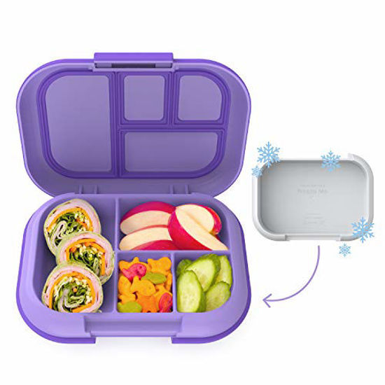 Picture of Bentgo Kids Chill Lunch Box - Bento-Style Lunch Solution with 4 Compartments and Removable Ice Pack for Meals and Snacks On-the-Go - Leak-Proof, Dishwasher Safe, BPA-Free (Purple)