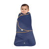 Picture of Halo Sleepsack Swaddle Ideal Temp, 3-Way Adjustable Wearable Blanket, TOG 1.5, Navy/Orange, Newborn, 0-3 Months, 6-12 Pounds