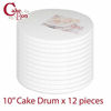 Picture of Cake Drums Round 10 Inches - (White, 12-Pack) - Sturdy 1/2 Inch Thick - Fully Wrapped Edges