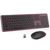 Picture of Wireless Keyboard and Mouse, 2.4GHz Ultra Thin Full Size Wireless Keyboard Mouse Combo Set with Number Pad for Computer, Laptop, PC, Desktop, Notebook, Windows 7, 8, 10 (Wine Red)