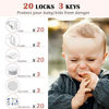 Picture of 20 Pack Child Safety Magnetic Cabinet Locks with 3 Keys, Baby Proofing Invisible Hidden Design for Kitchen Cupboard Drawers Wood Doors