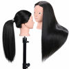 Picture of SILKY 26"-28" Long Hair Mannequin Head with 60% Real Hair, Hairdresser Practice Training Head Cosmetology Manikin Doll Head with 9 Tools and Clamp - Purple, No Makeup