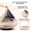 Picture of GASUR Cozy Cuddler Small Dog and Cat Bed, Round Donut Calming Anti-Anxiety Cave Hooded Blanket Pet Bed, Luxury Orthopedic Cushion Beds for Indoor Kitty or Puppy, Warmth and Machine Washable 23 inch