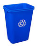 Picture of AmazonCommercial 10 Gallon Commercial Office Wastebasket, Blue, w/ Recycle Logo, 2-pack