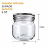 Picture of 8oz / 250ml Mason Jars with Airtight Lids, Glass Jar With Regular Lids, Clear Glass Jar Ideal for Jam,Honey,Wedding Favors,Shower Favors, Set of 30