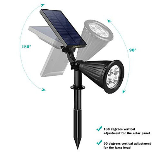 GetUSCart- URPOWER Solar Lights Outdoor, Adjustable Solar Spot Lights ...