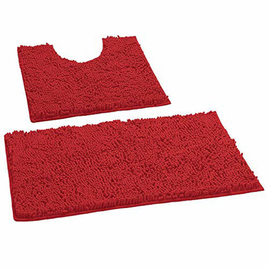 Red Bathroom Rug Mat, Extra Soft and Absorbent Microfiber Bath Rugs,  Non-Slip Plush Shaggy Bath Carpet, Machine Wash Dry, Bath Mats for Bathroom