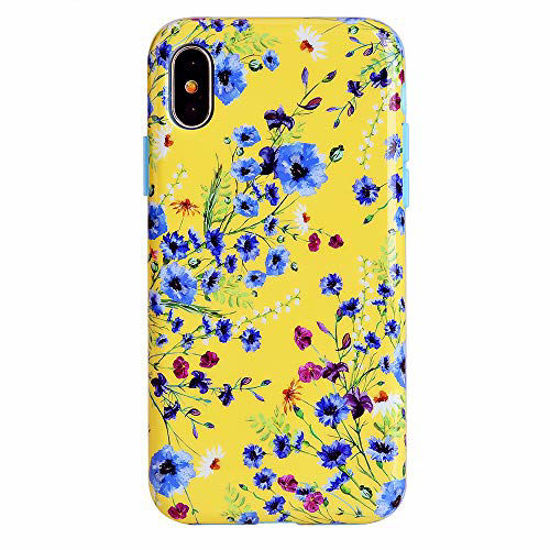 Picture of Velvet Caviar comaptible with iPhone Xs Max Case Floral - Cute Protective Phone Cases for Girls & Women (Yellow Blue Wildflowers)