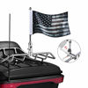 Picture of Motorcycle Flagpole Mount and Pirate Safety Premium Double Sided Flag Foldable 90 Degree Flagpole Holder Bracket Fit for 1/2'' Round Tubular Luggage Rack Harley Touring Spring Honda Goldwing etc.