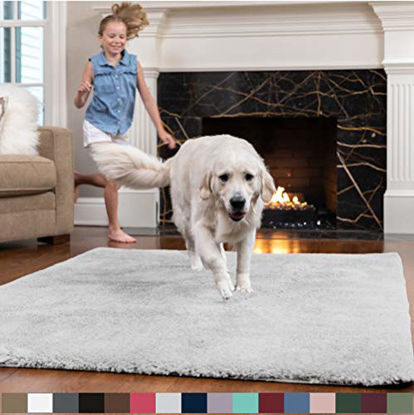 Picture of Gorilla Grip Original Ultra Soft Area Rug, 2x4 FT, Many Colors, Luxury Shag Carpets, Fluffy Indoor Washable Rugs for Kids Bedrooms, Plush Home Decor for Living Room, Bedroom, Light Gray