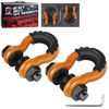 Picture of AMBULL Shackles 3/4" D Ring Shackle (2 Pack) 45,000lb Break Strength with 7/8" Pin, Anti Theft Security Screws, Isolator & Washer Kits for Use with Tow Strap Winch Truck Vehicle Recovery, Orange