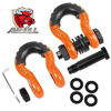 Picture of AMBULL Shackles 3/4" D Ring Shackle (2 Pack) 45,000lb Break Strength with 7/8" Pin, Anti Theft Security Screws, Isolator & Washer Kits for Use with Tow Strap Winch Truck Vehicle Recovery, Orange