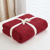 Picture of Longhui bedding Cotton Red Knit Throw Blanket for Couch Sofa Beach Chair Bed Home Decorative Soft Warm Cozy Cable Lightweight Knitted Blankets, 50 x 60 Inch