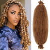 Picture of 8 Packs Light Golden Brown Pre-Separated Springy Afro Twist Hair 24 Inch Long Spring Twsit Crochet Braiding Hair For Butterfly Soft Locs Synthetic Marley Twist Hair Extension For Black Women(10 Strands/Pack,27#)