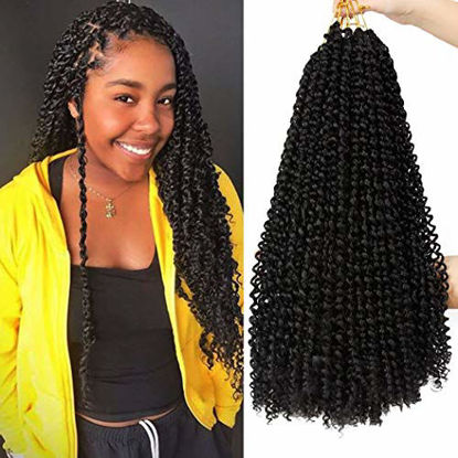 6 Packs Curly Faux Locs Crochet Hair, 14 Inch Goddess Locs Crochet Hair,  Hippie Locs Braids Hair Extensions (14Inch, 6Packs, 1B)