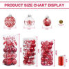 Picture of 70MM/2.76" Christmas Ornaments Set, 30PCS Shatterproof Decorative Hanging Ball Ornament with Stuffed Delicate Decorations, Clear Rustic Xmas Tree Balls for Holiday Party Thankgivings - Red.