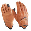 Picture of Harssidanzar Mens Full Finger Goatskin Leather Touchscreen Motorcycle Gloves Upgrade GM028,Tan,Size S