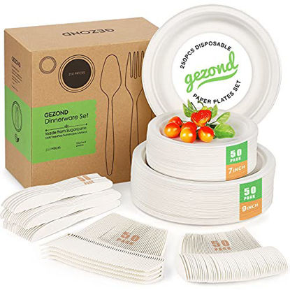 Comfy Package [300 Count Disposable Kraft Uncoated Paper Plates, 9 Inch  Large - Unbleached
