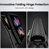 Picture of VEGO for Galaxy Z Fold 3 5G Kickstand Case, Z Fold 3 5G Leather Case with Hinge Protection, Full-Body Protective Case for Samsung Galaxy Z Fold 3 5G (2021) - Carbon Fiber Black